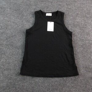 Hayes Tank Womens S Black Ribbed Basic Crew Neck Rayon Spandex Slim NWT
